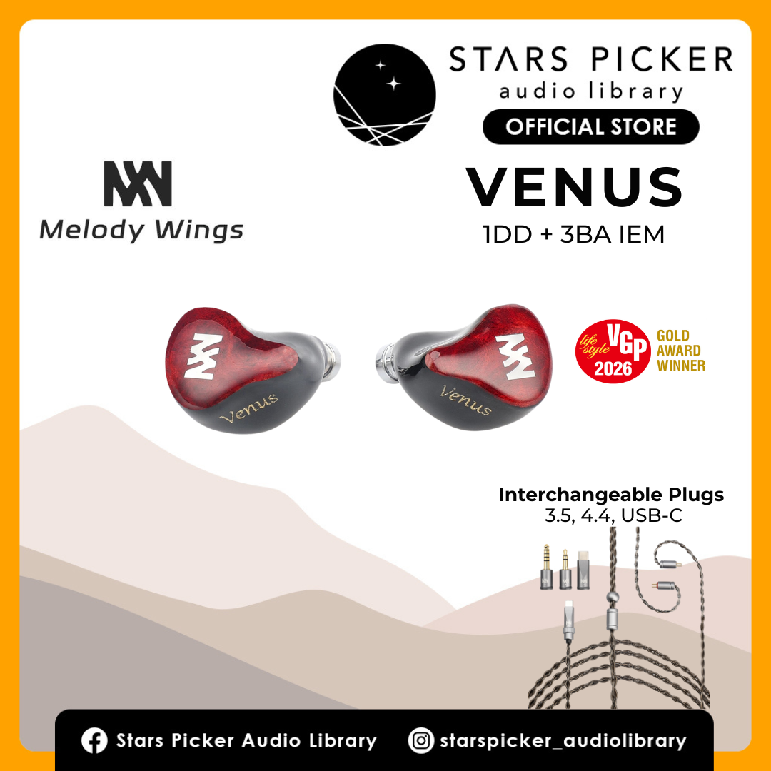 Melody Wings Venus | 10mm Dynamic Driver + 3x BA In-Ear Monitors | VGP 2026 Japan Gold Award Winner | HiFi IEM