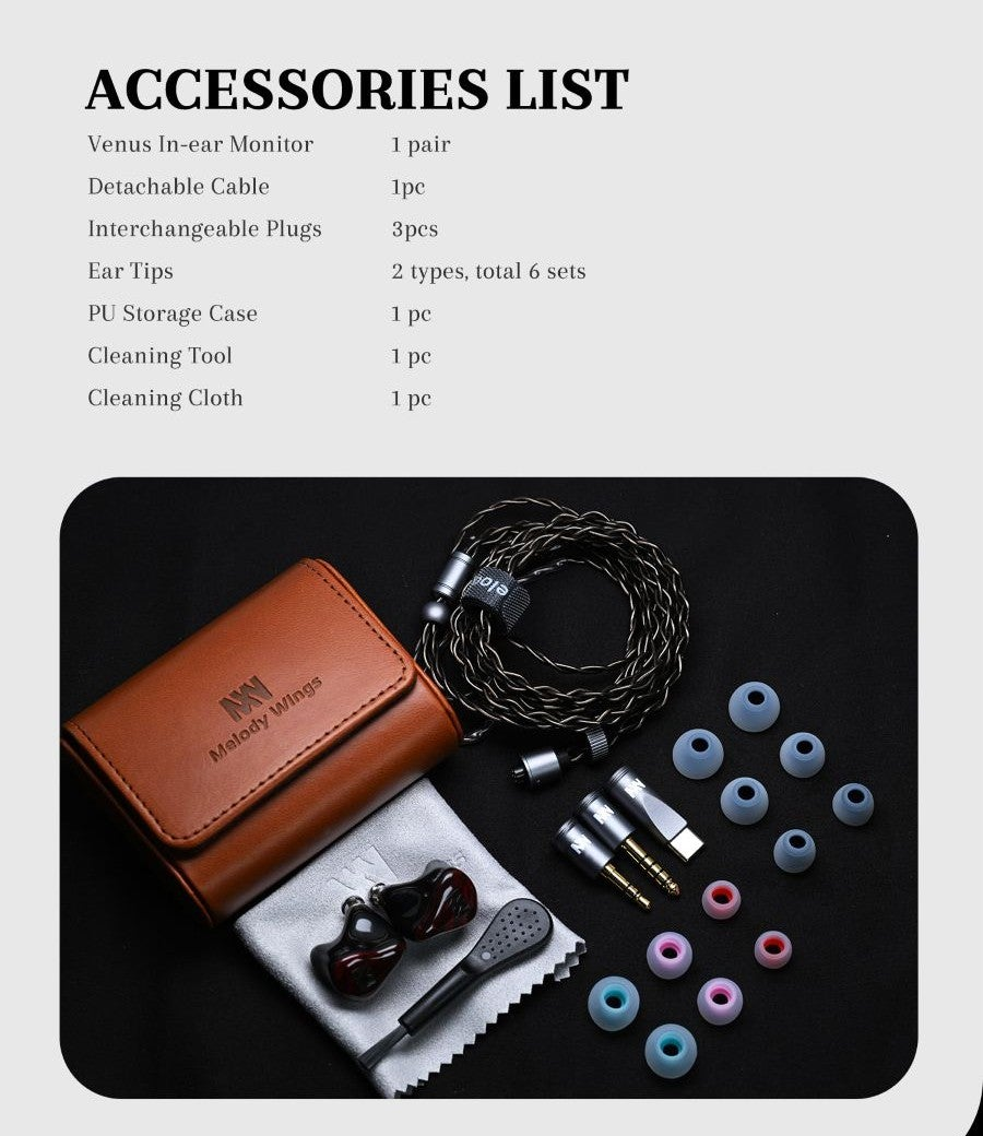Melody Wings Venus | 10mm Dynamic Driver + 3x BA In-Ear Monitors | VGP 2026 Japan Gold Award Winner | HiFi IEM