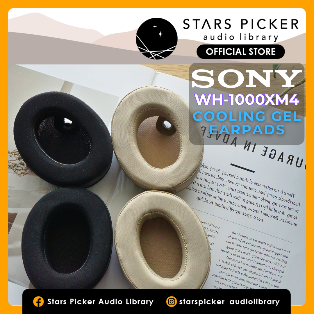 (Class A Cooling Gel) Earpads Sony WH-1000XM4 - Cooling Gel Replacement Earpad with Bracket & Foam Filter