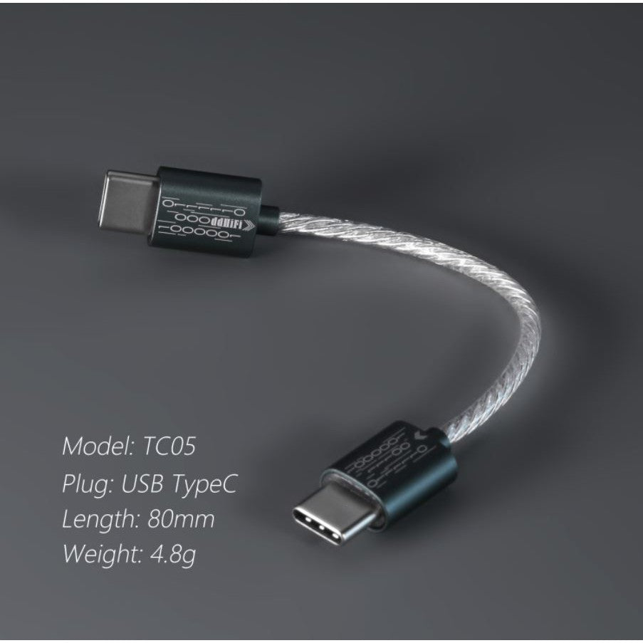 [5% off] ddHifi TC05 (NEW) - (8cm) DD Hifi OTG USB Type C  to USB Type C Cable (Straight Plug)