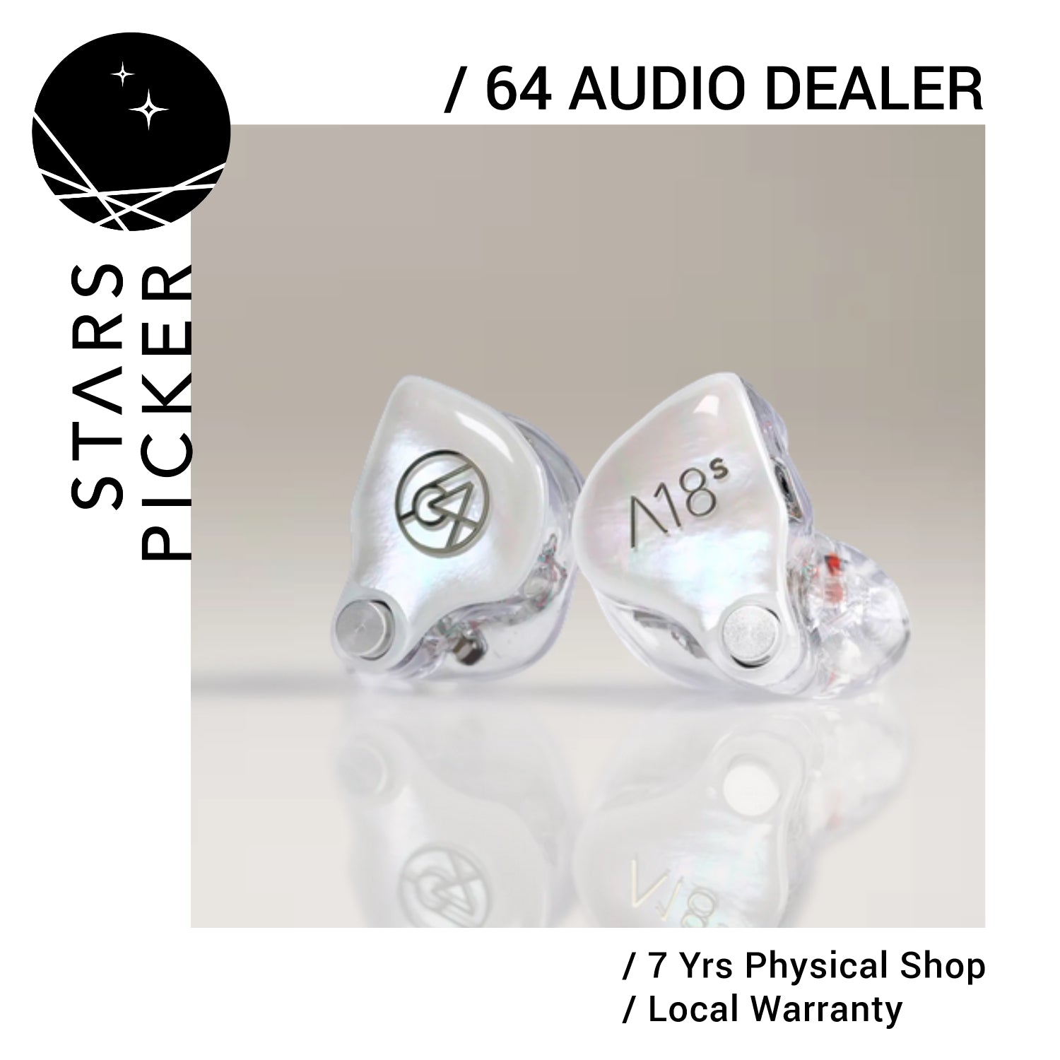 64 Audio A18s - 18 Balanced Armature Drivers Custom IEM Earphone