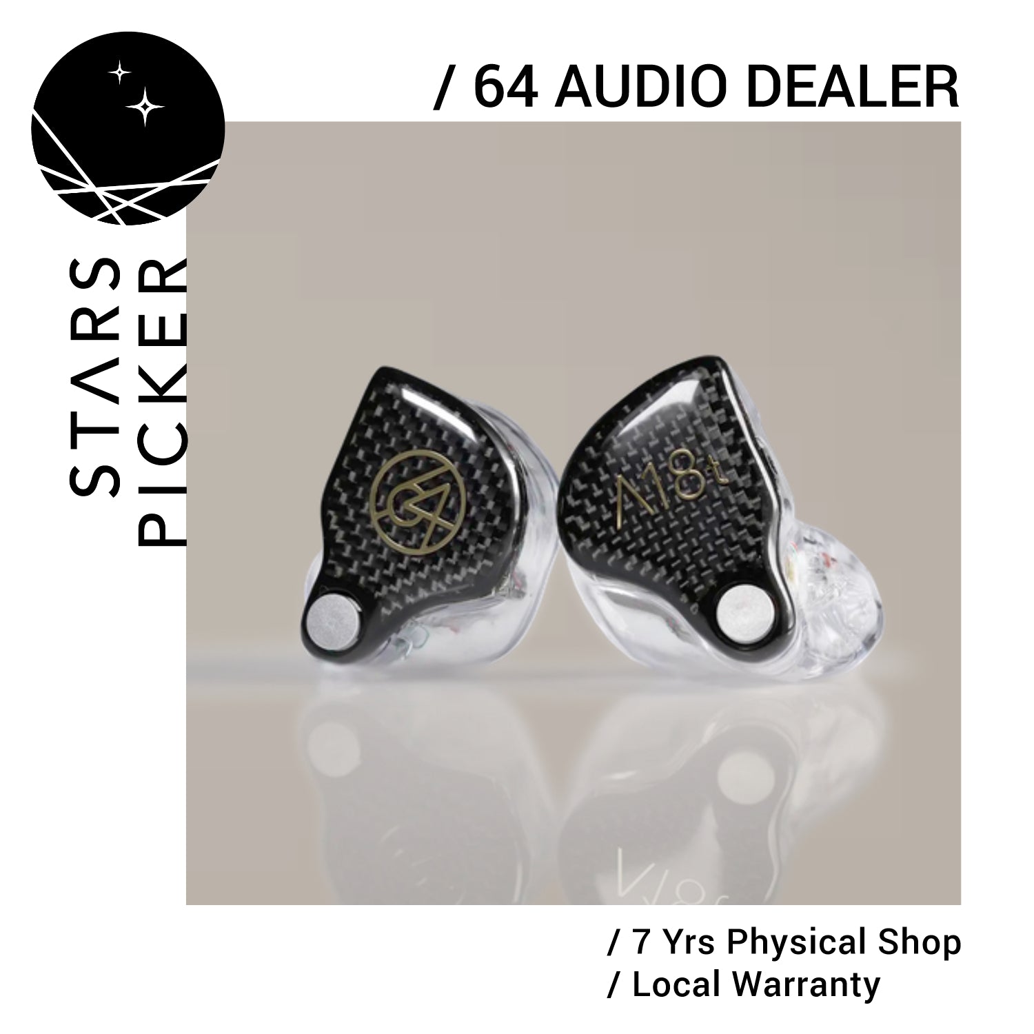 64 Audio A18t - 18 Balanced Armature Drivers Custom Earphone IEM