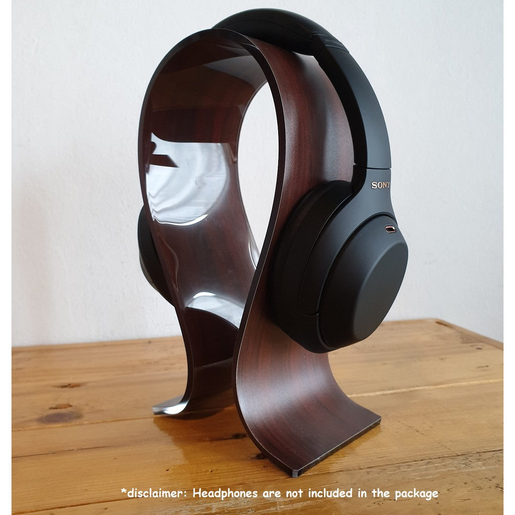 Omega Acrylic Headphone Stand with Wood Grain Pattern / Wood Grain Acrylic Omega Headphone Stand
