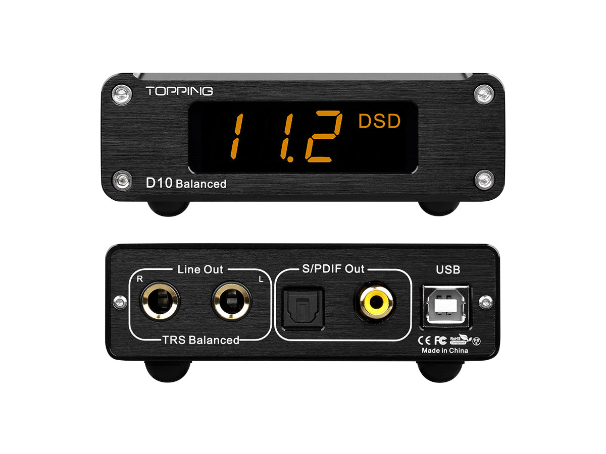 [5% off] Topping D10 Balanced - Desktop Balanced USB DAC PCM384 DSD256 Hi-Res Audio