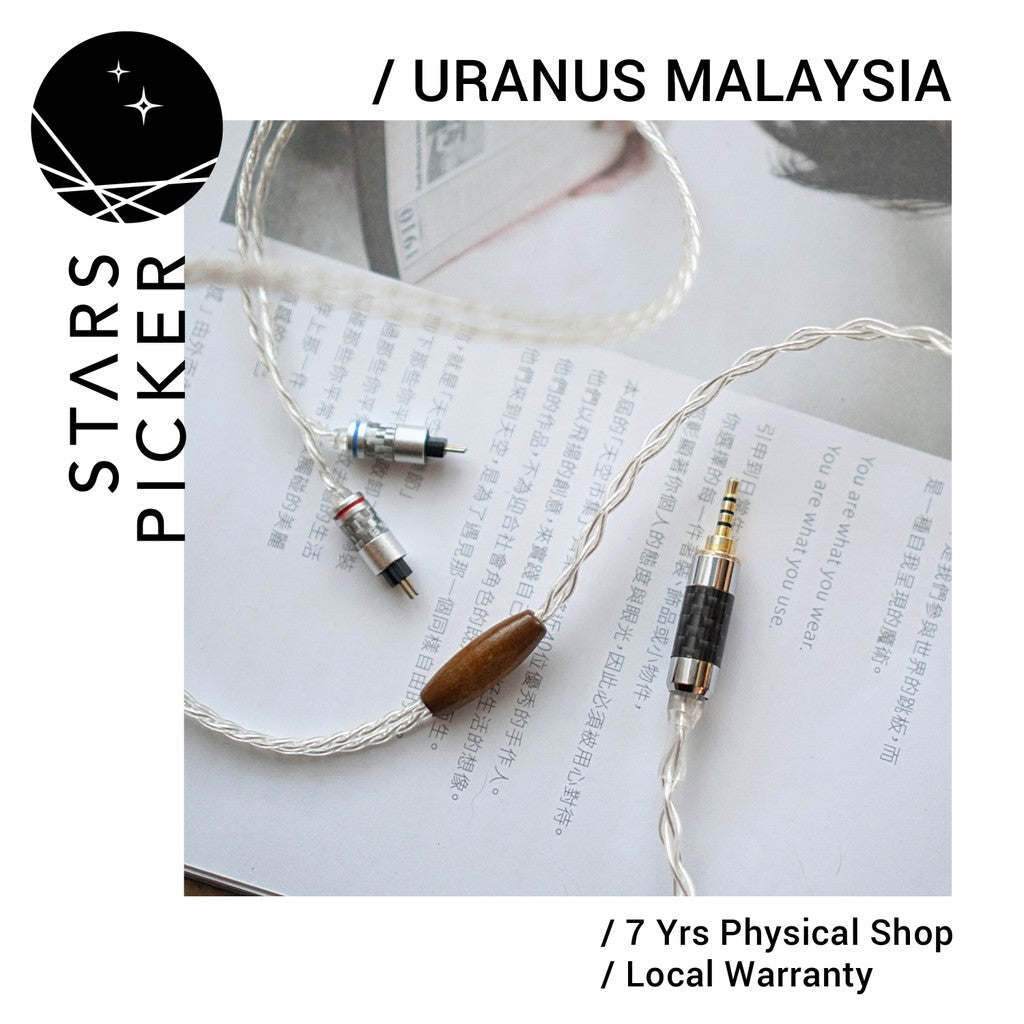 Uranus IEM-4X5 Silver - Replacement Upgrade Cable for IEM Earphone Recable MMCX 2Pin A2DC IER