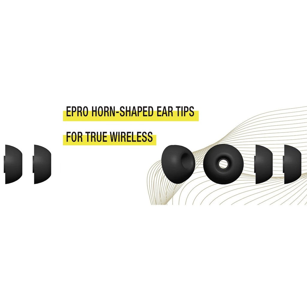 E Pro Horn-Shaped Tips TW00 - Carbon Material Silicone Ear Tips for True Wireless IEM Earphone TWS Epro E-pro Eartips