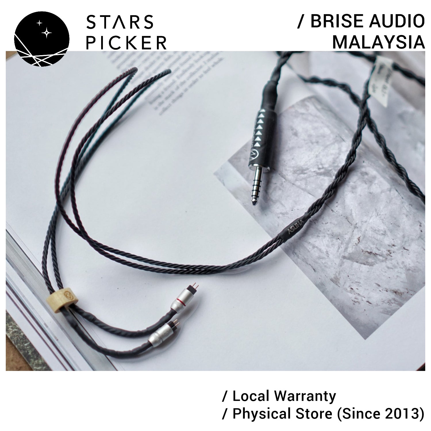 Brise Audio ASUHA-Rh2+ / Asuha Rh2+ | 8 core W-Quad Spiral High Purity  Copper Earphone Recable (MADE IN JAPAN)