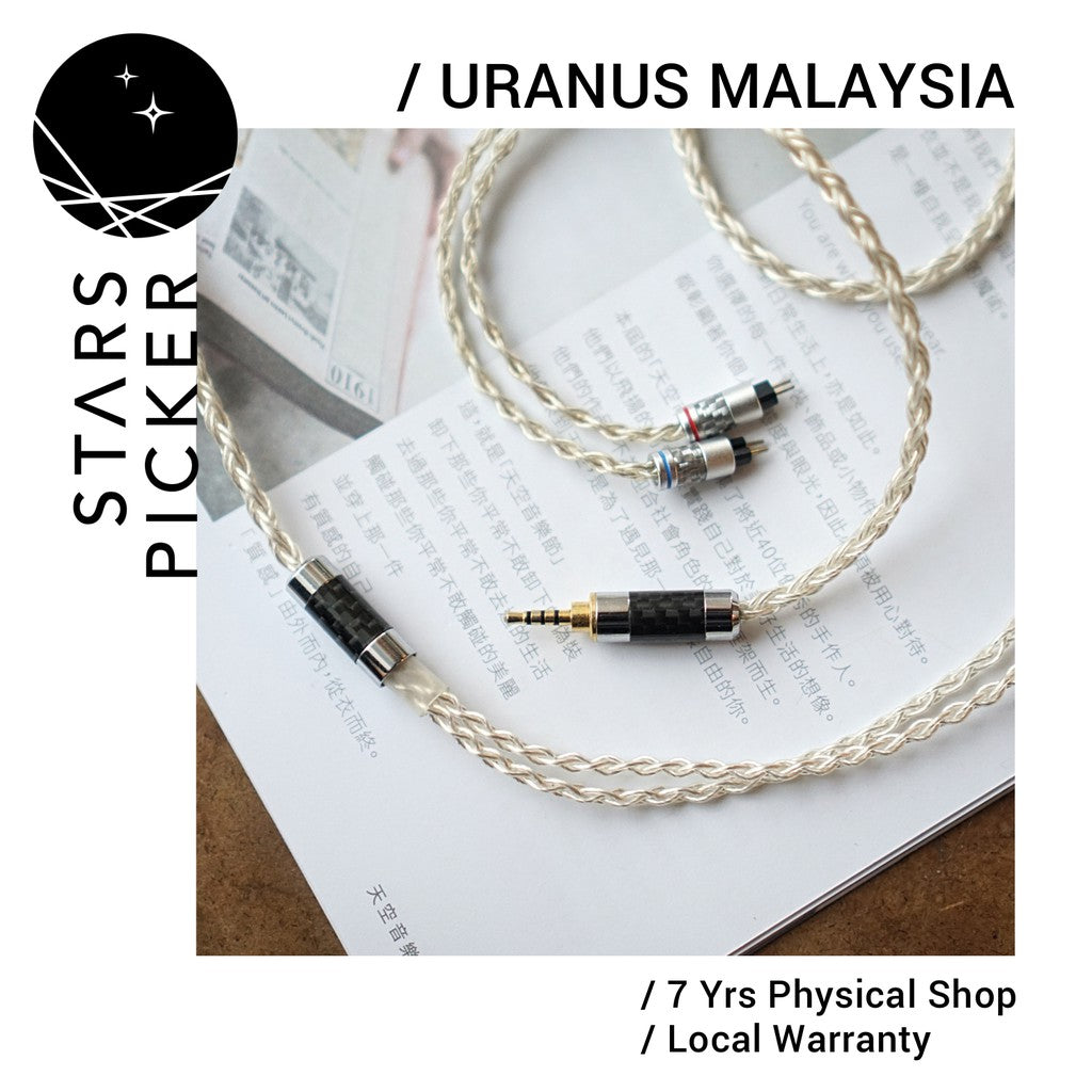 Uranus IEM-8X5 Silver - Replacement Upgrade Cable for IEM Earphone MMCX 2Pin A2DC IER