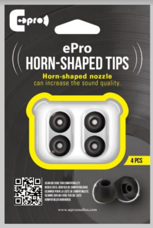 E Pro Horn-Shaped Tips EP01 Regular Series - Carbon Material Silicone Ear Tips Replacement Accessories IEM Earphone Epro E-pro Eartips