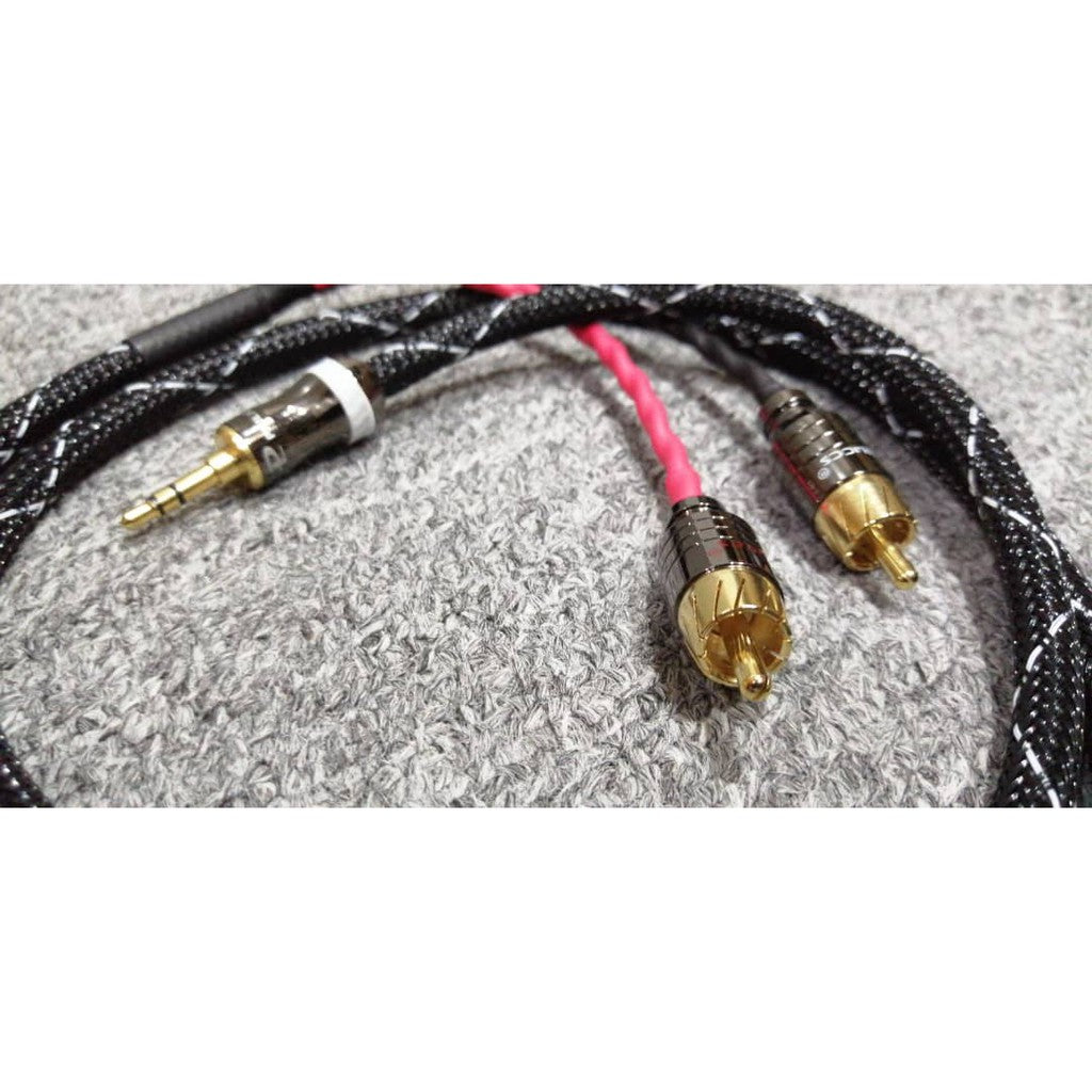 DIY 3.5mm to 2 RCA Japan Canare Audio Cable (1m / 1.5m / 2m / 3m)