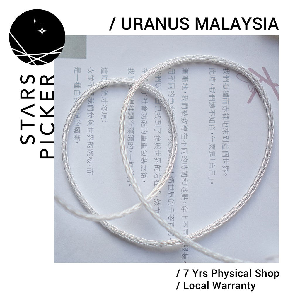 Uranus IEM-807 SPOFC Teflon (1.2m) - Cable Upgrade Replacement for IEM Earphone w / w.o Microphone Silver Plated Copper