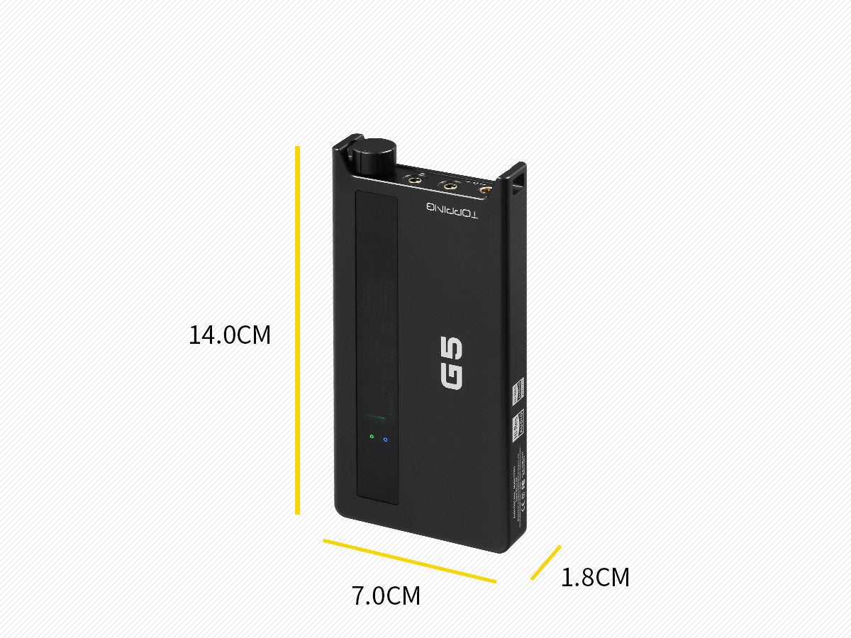 [5% off] Topping G5 (2022) Hi-Res Portable DAC & Headphone Amplifier ES9068AS NFCA HPA Bluetooth LDAC aptX 4.4mm BAL