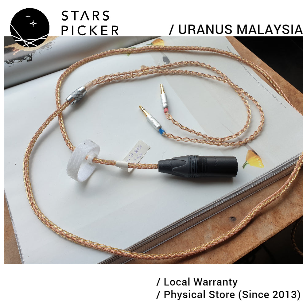 Uranus Garuda HP-8GPSC Super Fusion Headphone Cable 24k Gold Plated 5N Silver + 7N Litz OCC Copper Fusion Build